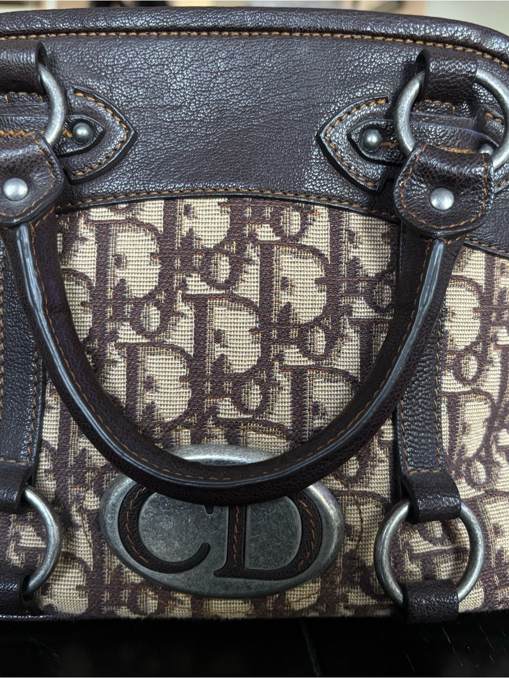 Dior Brown & Tan Monogram with CD Plaque - Picture 2 of 8